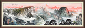 泰山日出山水画