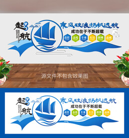 乘风破浪扬帆起航文化墙