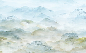 床头山水画 