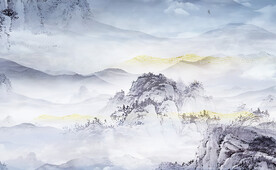 床头山水画 