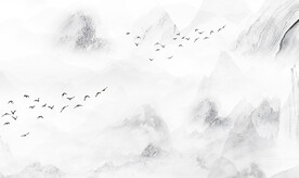灰色山水画