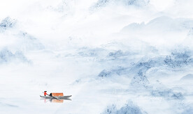 灰色山水画 