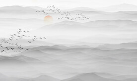 灰色山水画