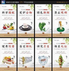 企业学校园食堂餐厅文化展板标语
