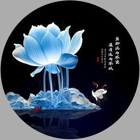 荷花晶瓷画