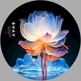 荷花晶瓷画