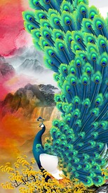 艺术孔雀玄关