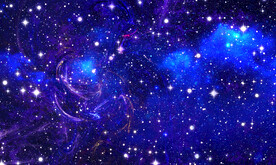 蓝色唯美星空背景墙