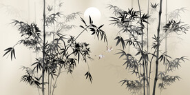 新中式竹林背景墙