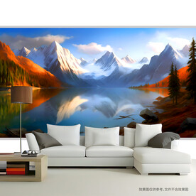 雪山风景画