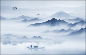 意境水墨山水画