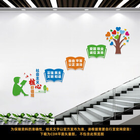 校园楼梯核心价值观
