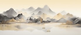 新中式水墨意境山水装饰画