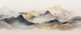 新中式水墨手绘山水画
