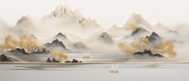 新中式山水画意境装饰画