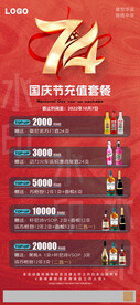 中秋国庆酒吧夜店充值酒水活动