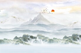 山水画背景墙