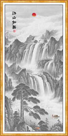 竖幅山水