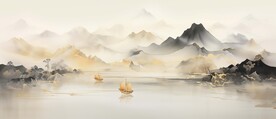水墨画山水装饰画