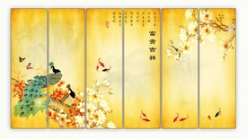 孔雀条屏
