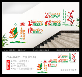 校园楼梯文化墙