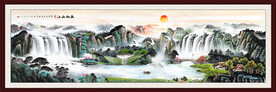 客厅山水画 国画中堂画