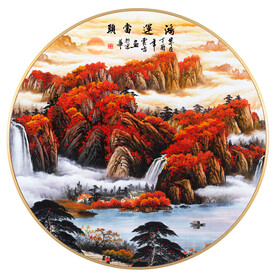 鸿运当头酒店圆形挂画