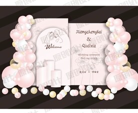 婚礼迎宾区背景设计素材
