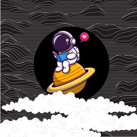 太空看书插画