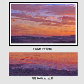 晚霞意境油画