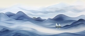 新中式抽象禅意山水画