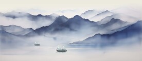新中式水墨山水画