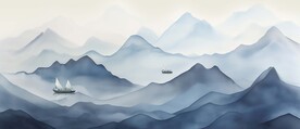 新中式国画山水装饰画