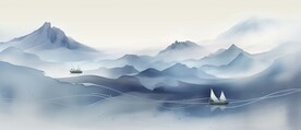 中国风鸿运当头山水装饰画