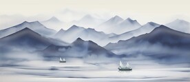 家有靠山山水装饰画