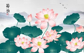 荷花国画荷花