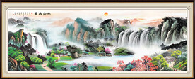 国画中堂画 客厅山水画