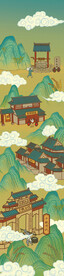 中国风线稿插画内嵌矢量线稿
