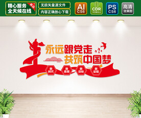 永远跟党走党建文化墙