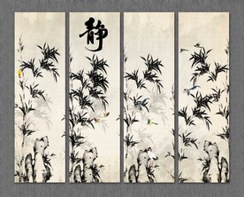 竹子条屏