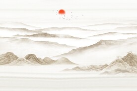 新中式山水国画背景墙