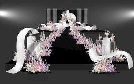 白粉紫秀场风婚礼