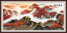 鸿运当头国画山水办公室装饰画