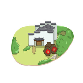 徽派建筑手绘