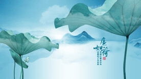 唯美水墨荷花山水