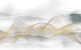抽象线条水墨山水画