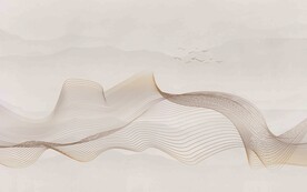 抽象线条水墨山水画