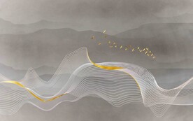 抽象线条水墨山水画