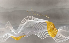 抽象线条水墨山水画
