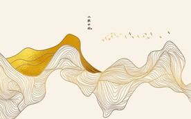 禅意线条高端壁画背景墙